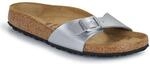 Birkenstock Classic Madrid Birko-Flor 40413, Pantoletten, Silber (Silber 531), 38 EU