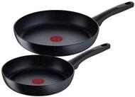 Tefal Black Stone 2-teiliges Pfannenset, 24 und 28 cm, Antihaftbeschichtung,