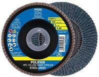 PFERD POLIFAN F&auml;cherscheibe, 10 St&uuml;ck | PFC 125x22,23mm konisch Z40 Start-Linie