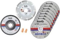 kwb Trennscheiben-Set, 10-teilig, D&uuml;nntrennscheiben, Diamanttrennscheibe,