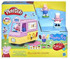Play-Doh Peppas Eiswagen Spielset, Peppa und Schorsch Figuren und 5 Dosen,