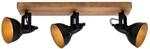 BRILONER - Deckenlampe Vintage schwenkbar, Holzbasis, E14 Fassung, max. 25 Watt,