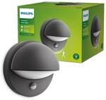 PHILIPS June Au&szlig;en-Wandleuchte mit Bewegungsmelder, E27, Anthrazit |...
