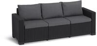 Allibert Amazon California 3-Sitzer anthrazit, Version 2022 - Rattanoptik,