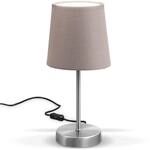 B.K.Licht - Nachttischlampe mit Kabelschalter, E14 Fassung, Lampenschirm aus Stoff,
