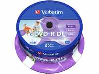 Verbatim DVD+R Double Layer Wide Inkjet Printable 8.5GB, 25er Pack Spindel, DVD