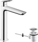 hansgrohe Waschtischarmatur Logis, Wasserhahn Bad mit Auslauf H&ouml;he 240 mm, mit