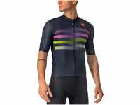 CASTELLI Men's Endurance Pro Jersey Sweatshirt, Savile Blue/Pink-Electric Lime, L