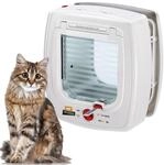 Ferplast Katzenklappe mit chiperkennung, Katzent&uuml;r 4-wege steuerbarer Ein- und
