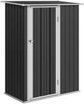 Outsunny Metall Ger&auml;tehaus 1,07 m&sup2; mit Pultdach 142x86x189cm Dunkelgrau