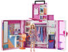 Barbie-Kleiderschrank mit Barbie-Kleidung und Accessoires, mit Klapptüren und
