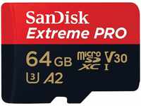 SanDisk 64 GB Extreme PRO microSDXC-Karte + SD-Adapter + RescuePRO Deluxe, bis...