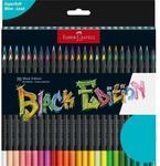 FABER-CASTELL 116450 - Buntstifte Blackwood, Black Edition, 50er Etui, leuchtende