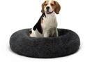 lionto Donutbett f&uuml;r Hunde & Katzen, Rundes Hundebett, &Oslash; 80 cm, Dunkelgrau