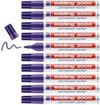 edding 3000 Permanentmarker - violett (lila) - 10 Stifte - Rund-Spitze 1,5-3 mm -