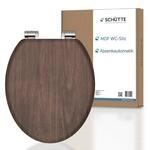 SCH&Uuml;TTE WC-Sitz DARKWOOD mit Absenkautomatik aus Holz, hochwertiger Toilettendeckel