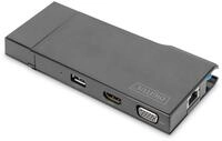 DIGITUS Universal Docking Station, USB 3.0, 7-Port, Travel 2X Video, 2X USB 3.0,