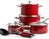 KitchenAid Steel Core Enamel 10-teiliges Kochgeschirr-Set mit Deckeln, deutsche