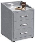 Stella Trading Moon Nachttisch Boxspringbett, Colet Grau - Funktionaler Nachtschrank