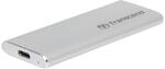 Transcend 500GB ESD260C Portable SSD, 520 MB/s, Aluminium, USB-C, Silber | Schlankes,