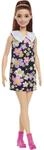 Barbie Fashionistas, Puppe mit H&ouml;rger&auml;t, brauner Pferdeschwanz mit Blumenkleid,