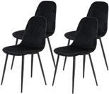 Hela Tische, 4er Set Esszimmerstuhl K&uuml;chenstuhl Mira, Samvelour Schwarz,
