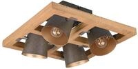 Trio Leuchten Deckenleuchten Bell 601900467, Metall Nickel antik, exkl. 4x E14, Braun