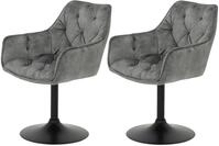 Hela Tische, 2er Set Sessel, K&uuml;chenstuhl, Drehstuhl Birte, Sitzschale Microfaser