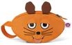 Affenzahn Bauchtasche in Form Einer Maus, in der Farbe orange, Rei&szlig;verschluss, Name