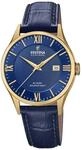 Festina Swiss Made Herrenuhr Analog aus Leder Blau