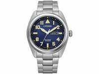 CITIZEN Herren Analog Quarz Uhr mit Titan Armband BM8560-88LE, Blau