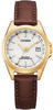 CITIZEN Damen Analog Quarz Uhr mit Leder Armband EC1183-16A, Weiß