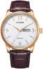 CITIZEN Herren Analog Quarz Uhr mit Leder Armband BM8553-16AE