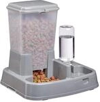 Relaxdays Wasser- und Futterspender, Futterautomat Katzen & Hunde, Flasche,
