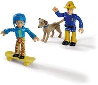 Simba 109252515 - Feuerwehrmann Sam Figuren Set, Doppelpack mit Tier, Figur...