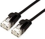ROLINE UTP DataCenter Patchkabel Kat.6A (Class EA), LSOH, slim, schwarz, 0,15 m