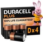 DURACELL Plus D Alkaline-Batterien (4 St&uuml;ck) 1.5V, LR20 | 100% Lebensdauer