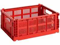 Hay Colour Crate Transportbox M aus recyceltem Polypropylen in der Farbe Rot,...