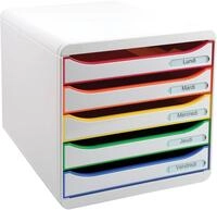 Exacompta 309913D Premium Ablagebox mit 5 Schubladen f&uuml;r DIN A4+ Dokumente.