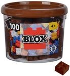 Simba 104114533 - Blox, 100 braune Bausteine f&uuml;r Kinder ab 3 Jahren, 4er...