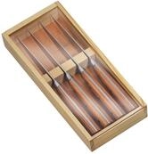 Zassenhaus Steakmesser 4er-Set, 3Cr13-Stahl, Pakkaholz-Griff | Tafelmesser f&uuml;r