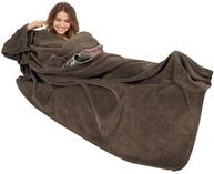 G&ouml;zze - Premium Kuscheldecke mit &Auml;rmeln und Brusttasche, 150 x 240 cm - Braun