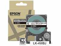 Epson Etikettenkassette, mattes Beschriftungsband LK-4WBJ schwarz auf weiß,