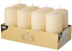 Papstar Stumpenkerzen / S&auml;ulenkerzen creme (8 St&uuml;ck) rund, Durchmesser 5 cm,...