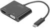 DIGITUS USB Typ-C Multiport Grafik Adapter, USB Type-C zu HDMI + VGA, 4K Ultra...