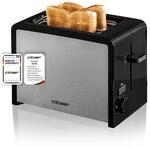 Cloer 3210 Toaster, 825 W, f&uuml;r 2 Toastscheiben, integrierter Br&ouml;tchenaufsatz,
