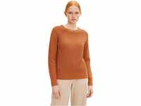 TOM TAILOR Denim Damen Basic Pullover 1033306, 30027 - Amber Orange, XS
