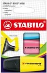 STABILO - Textmarker - BOSS MINI | 3er Pack, gelb, blau, pink