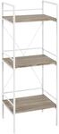 HAKU Regal, Eiche hell, wei&szlig;, MDF, Metall - Ma&szlig;e: B 34 x H 96 x T 27 cm,...