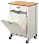 Kesper | K&uuml;chenwagen mit M&uuml;lltrennsystem, Material: 50 x Faserplatte, Kunststoff,